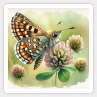 Pop Silver-Studded Blue - Watercolor Butterfly Sticker